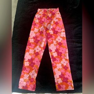 Floral print Addison pink jeans by Lucy & Yak